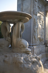 Naples, Italy - July 23, 2018 : Santa Lucia fountain at Villa Comunale