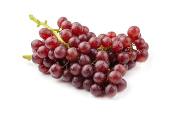 Red grapes isolated on over white background
