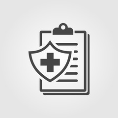 Fototapeta premium Medical Insurance icon flat style isolated on background. Medical Insurance sign symbol for web site and app design.