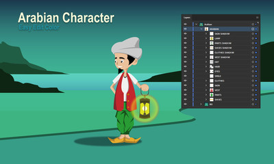 Arabian Mascot Character