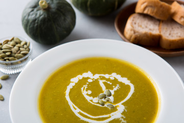 pumpkin soup with bread