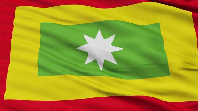 Malambo  closeup flag, city of Colombia, realistic animation seamless loop - 10 seconds long