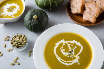 pumpkin soup with bread