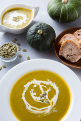 pumpkin soup with bread