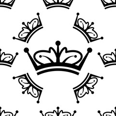 Crown Icon Seamless Pattern, Crown