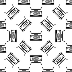 Kitchen Weight Scale Icon Seamless Pattern