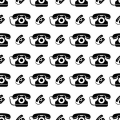Telephone Icon, Phone Seamless Pattern