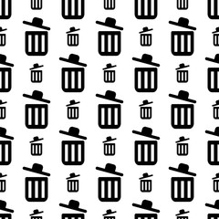 Trash Can Icon Seamless Pattern