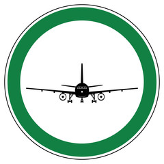 srg426 SignRoundGreen - german - ez426 ErlaubnisZeichen: Flugzeug starten oder landen erlaubt / genehmigt - english - approved: airplane launching or landing allowed / permitted - green g6488