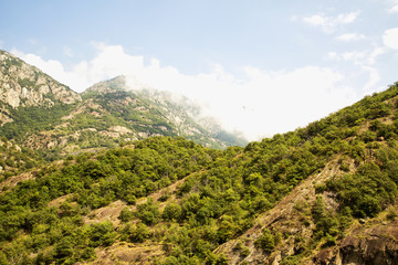 Mountains with clouds