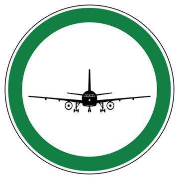 srg426 SignRoundGreen - german - ez426 ErlaubnisZeichen: Flugzeug starten oder landen erlaubt / genehmigt - english - approved: airplane launching or landing allowed / permitted - green g6488