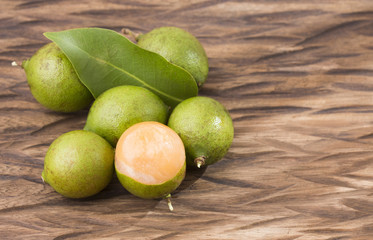 Fresh ripe peeled quenepa fruit - Melicoccus bijugatus
