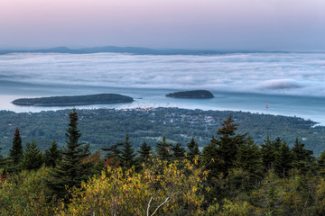 Fog Bank Rolls in to Bar Harbor