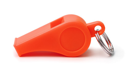 Red plastic whistle