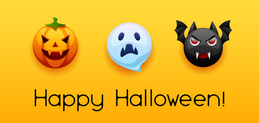 Happy Halloween greeting card.