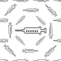 Syringe Icon Seamless Pattern