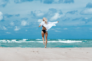 girl on the sea beach