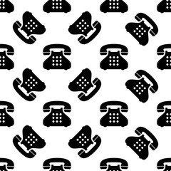 Telephone Receiver Icon Seamless Pattern