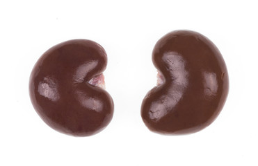 human kidney isolated on white background