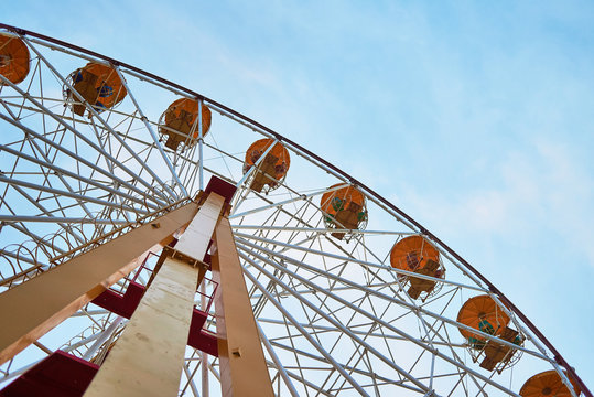 carousel Ferris wheel silhouette, merry-go-round