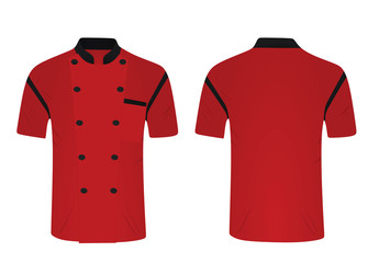 Red chef uniform. vector illustration