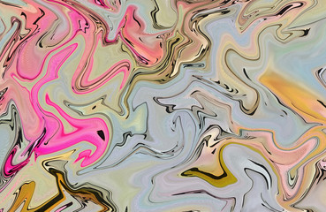 Abstract swirl background. Liquid paint texture in expressionism style art. Marble creative backdrop. Digital painting colorful artwork. Graphic fantasy modern fluid drawing.