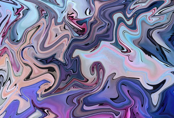 Obraz premium Abstract swirl background. Liquid paint texture in expressionism style art. Marble creative backdrop. Digital painting colorful artwork. Graphic fantasy modern fluid drawing.