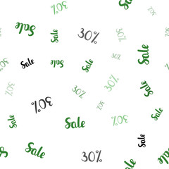 Light Green vector seamless template with 30% selling.