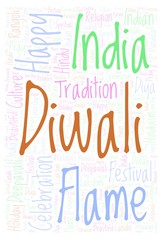 Diwali Vertical word cloud.