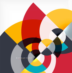 Obraz premium Minimal circle abstract background design, multicolored template for business or technology presentation or web brochure cover layout, wallpaper