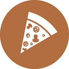 Empty icon of a slice of pizza. Food icon