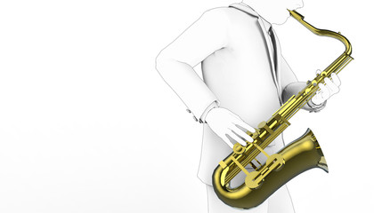Saxophone Play Drawing Musical instruments 02 / Illustration