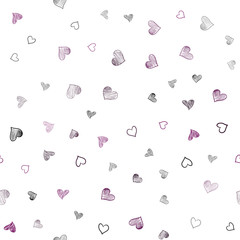 Dark Pink, Blue vector seamless pattern with colorful hearts.