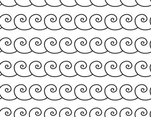 Set of wavy, zigzag, sinuous horizontal lines. Sea wave seamless pattern
