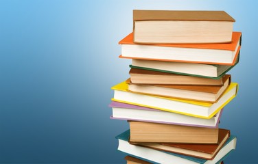 Collection of old books  on background