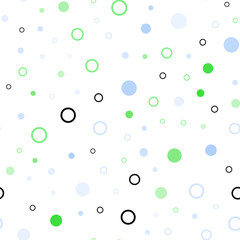 Light Blue, Green vector seamless backdrop with dots.