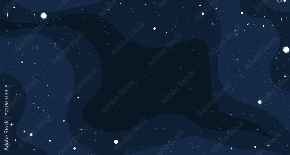 Wall mural vector flat space design background with small elements