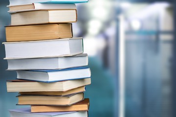 Collection of old books on background