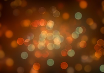 Bright lights defocused on black, dark background.