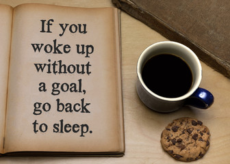 If you woke up without a goal, go back to sleep.
