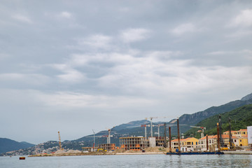 construction site of future resort at seaside