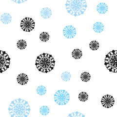 Light BLUE vector seamless cover with beautiful snowflakes.
