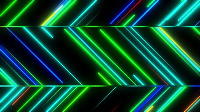 Zig Zag Streaks of Light Colorful Abstract Animation Motion Background Seamless Loop Rainbow Color Spectrum