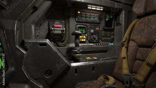 Science Fiction Pilot S Seat In The Cockpit Futuristic