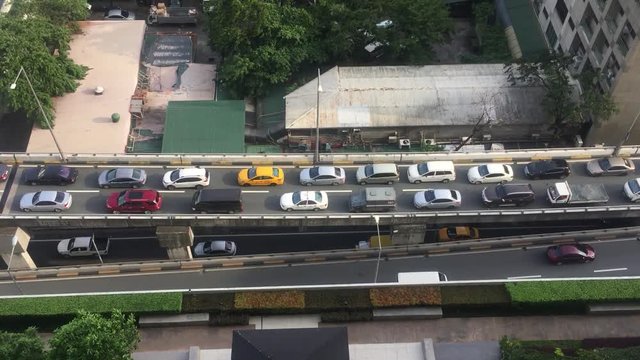 highway called the skyway in Makati Manila with incoming morning traffic