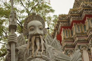 Statue garde entrée Wat Po Bangkok