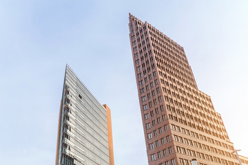 Fototapeta na wymiar financial district with huge modern skyscrappers