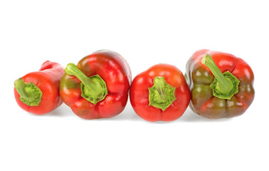 red sweet pepper on a white background a cutout