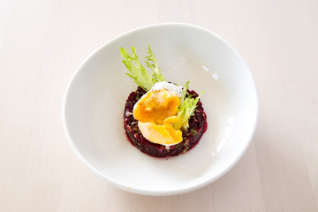 Beetroot Salad with Poached Egg