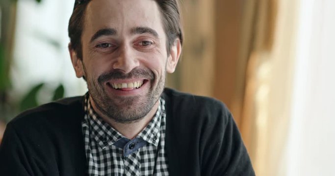 Fun loving middle-aged man planning a joke